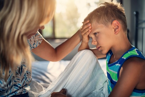 boy with headache